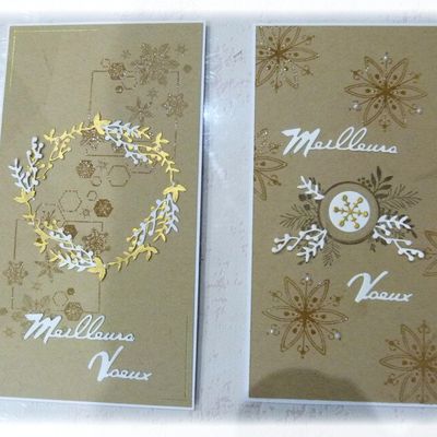 DES CARTES DE VŒUX....ET UNE ANNIVERSAIRE...DU CARTONNAGE...ET DU RELOOKING ....