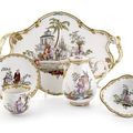 A fine Vienna porcelain déjeuner with Chinoiserie,  c. 1770.  