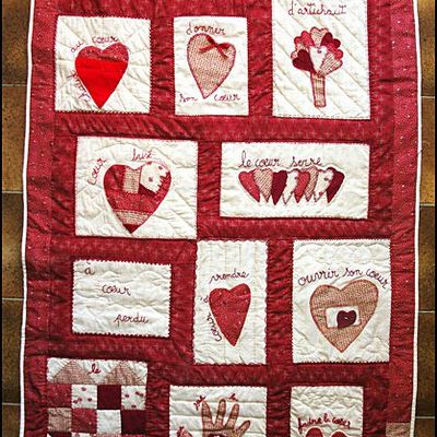 Patchwork "histoires de coeur" de Catherine TOUREL