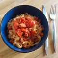 TAGLIATELLES AU CHORIZO ET PIQUILLOS