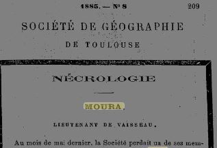 Hommage de la Société géographique de Toulouse à Moura