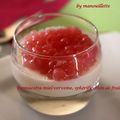 Panna cotta miel-verveine, sphérification de fraises