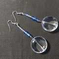 Boucles d'oreilles argent et bleues