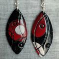 Boucles d'oreilles rouge & noir