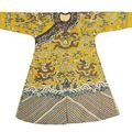 A kesi-woven yellow silk ground dragon robe, 19th century