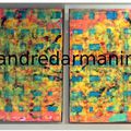 PEINTURE - ANDRÉW - ABSTRACT Diptyque (GRAND FORMAT) 