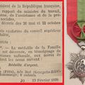 Mardi 23 Février 1926 MEDAILLE D’ARGENT DE LA FAMILLE FRANÇAISE POUR MME DAUTREPPE