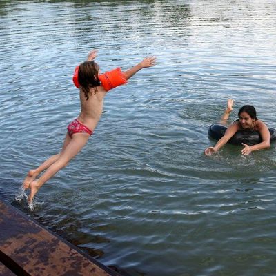 Leçon d’anglais et bain dans le lac