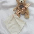 Doudou Peluche Ours Beige Avec Mouchoir Ecru BabyNat