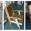 fauteuil en bois de palette en cours