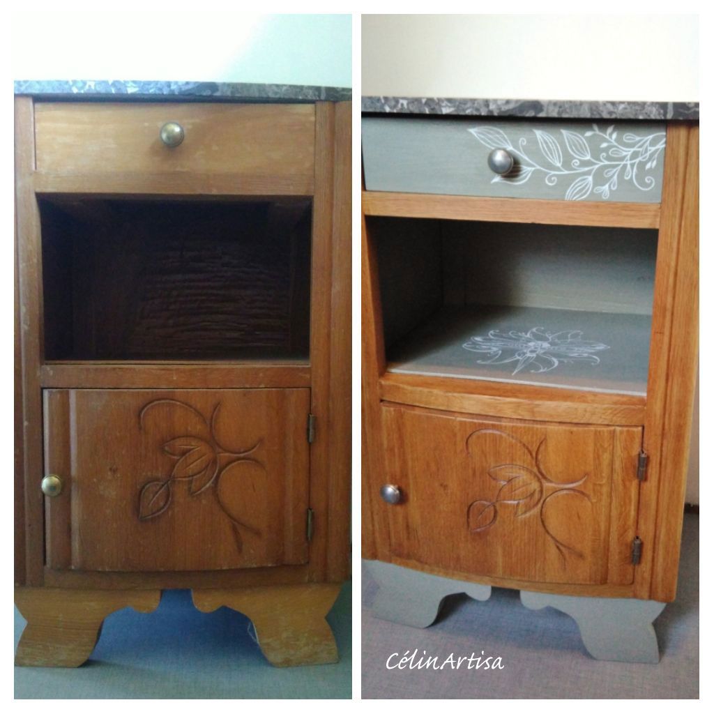 Chevet art nouveau relooké