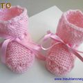 tutoriel tricot bb, chaussons bb roses, explications à telecharger