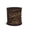 A finely carved 'scholars' bamboo brushpot, Qing dynasty, Kangxi period