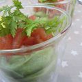 Verrine avocat et concassée de tomates