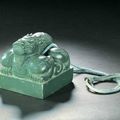 Green dragon seal. China, late 20th century
