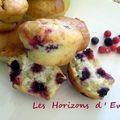 Muffins aux groseilles et cassis (sans oeuf)