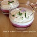 Mousse de betterave, crème aigrelette