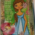 Semaine 7 de Mon Art Journal en vacances avec Manuela Jamet - page Une poupette estivale