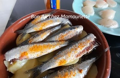 Sardines aux PDT de Noirmoutier et CSJ aux nouilles asiatiques