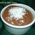 Mousse au chocolat et à la noix de coco, sans gluten et sans lactose