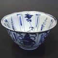 Four kraak blue and white bowls Late Ming Dynasty