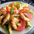 SALADE FRAICHEUR CREVETTES AVOCAT PAMPLEMOUSSE