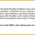 5 avril 2020 - grand gala taurin de Béziers