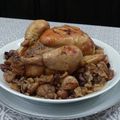 Poulet farci pour les fêtes (pomme/châtaigne/raisins secs)