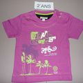 Tshirt prune et vert anis, TAO, 4 euros