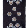 An uncut blue-ground 'dragon roundels' robe, Late Qing Dynasty
