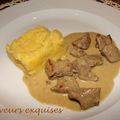 Foie de veau émincé, sauce moutarde à la crème