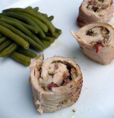 ESCALOPE DE DINDE AU BACON ET AU CHEVRE