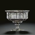 A rare petal-shaped silver stemcup, Tang dynasty, 7th century