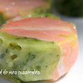 Bouchées apéritives aux courgettes croquantes et saumon (agar agar)