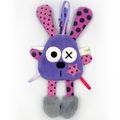 Doudou attache tétine lapin violet rose