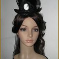 Mini Chapeau Haut de forme "Dark Sissi" Cavalière Mariage Victorian Gothique Victorien Vampire Zombie Halloween