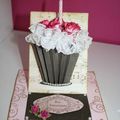 Carte cup cake - porte photo shabby