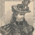 Jeune femme au chapeau 1895 vintage