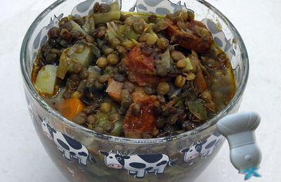 Soupe catalane de lentilles au chorizo