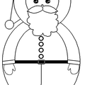  Noël russe : Un coloriage matriochka père Noël 