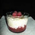 Crème de perle du japon à la framboise