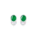 Pair of jadeite and diamond earrings