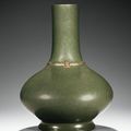 A tea-dust-glazed porcelain vase, China, Qing Dynasty, Qianlong seal mark