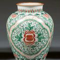 Jarre en porcelaine et émaux cinq couleurs, dits "wucai", Chine, dynastie Qing, XIXe siècle