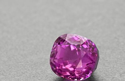 Rare natural pink Sapphire on offer in gems auction at Bonhams