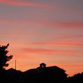 coucher de soleil sur l'eglise