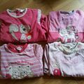 [vendu] Lot de 4 pyjamas bébé fille hiver 18 mois en bon état 12 euros !!!