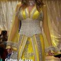 Caftan marocain jaune aristocrate