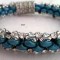 bracelet duette bleu et crystal