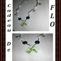 Collier vert et blanc